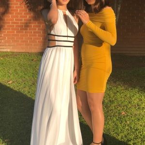 White & black formal dress